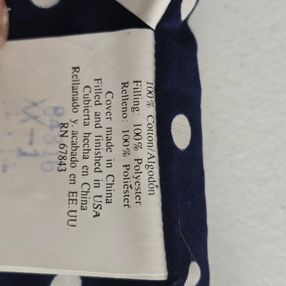 Vintage Mickey & Co Disney Quilted Polka‎ Dot Pillow Sham Navy Blue 14.5x14.5